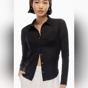 Wilfred Black Mesh Botton Up